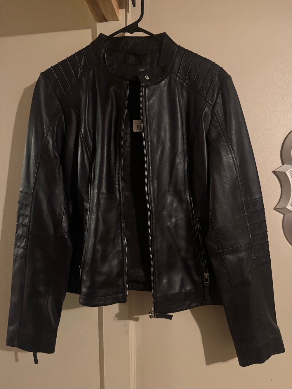 “Leni” Leather Moto Jacket - Bod & Christensen Women's Black Real Leather Coat
